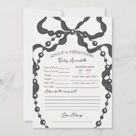 Black Coquette Bow Baby Shower Adress för Baby Inbjudningar