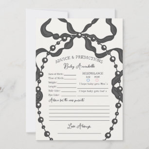 Black Coquette Bow Baby Shower Adress för Baby Inbjudningar