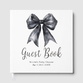 Black Coquette Bow Baby Shower Guest Book Gästböcker