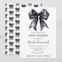 Black Coquette Bow Baby Shower