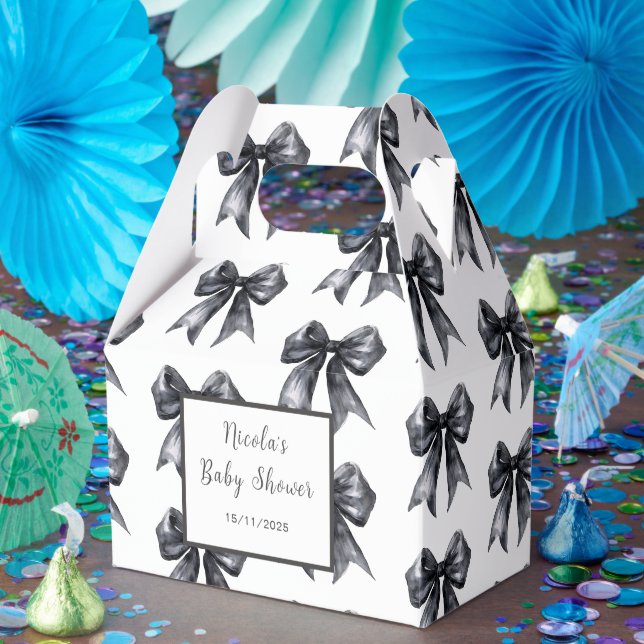 Black Coquette Bow Baby Shower Presentaskar (Part)