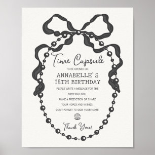 Black Coquette Bow Bday Time Capsule Poster