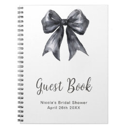 Black Coquette Bow Bridal Shower Guest Book Anteckningsbok