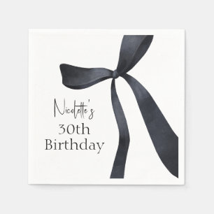 Black Coquette Bow Old Money 30års födelsedag Pappersservett