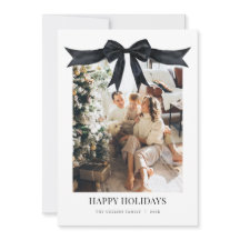 Black Coquette Bow Photo jul Card