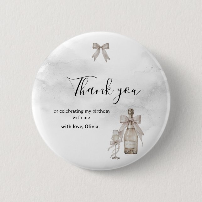 Black Coquette Minimalist Elegant 50th Birthday Knapp (Framsida)