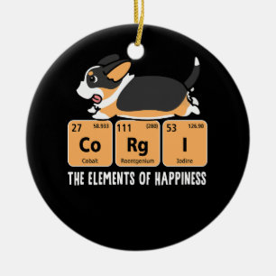 Black Corgi Inslag of Happiness Pediotric Ta Julgransprydnad Keramik