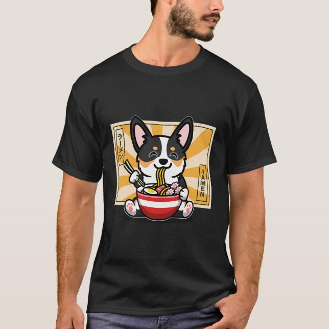 Black Corgi T Shirt (Framsida)