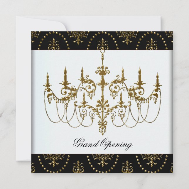 Black Corporate Business Grand Open Party Inbjudningar (Framsida)