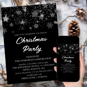 Black Corporate Office-Julfest Inbjudningar