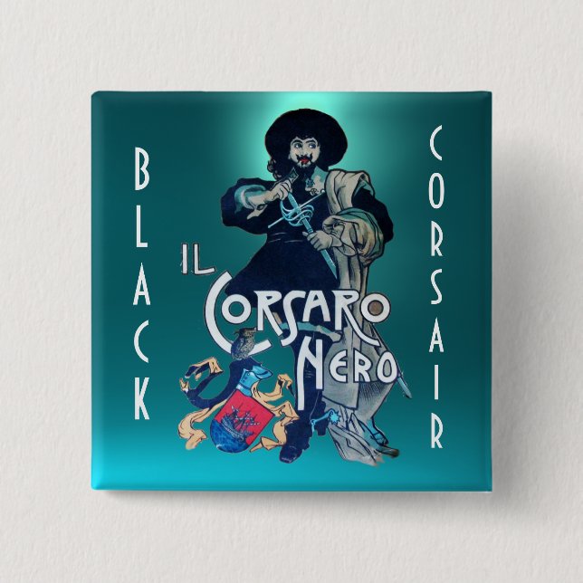 BLACK CORSAIR gem blue aquamarine Knapp (Framsida)