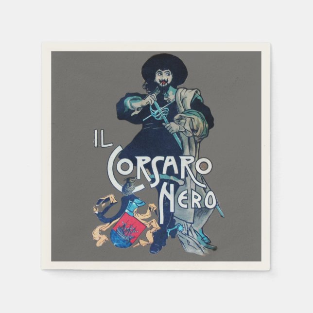 BLACK CORSAIR grått Pappersservett (Framsidan)