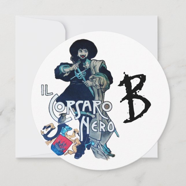 BLACK CORSAIR MONOGRAM White Champagne Round Meddelande (Framsida)