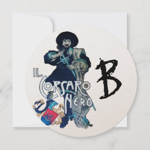 BLACK CORSAIR MONOGRAM White Champagne Round Meddelande