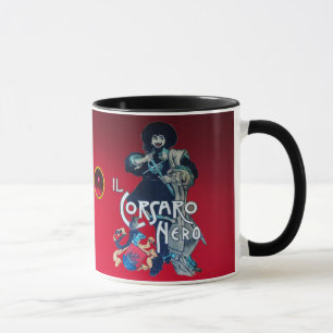 BLACK CORSAIR Red Burgundy Ruby Gemstone Mugg