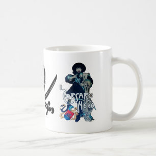 BLACK CORSAIR SKULL CROSSED SWORDS KAFFEMUGG
