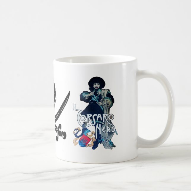 BLACK CORSAIR SKULL CROSSED SWORDS KAFFEMUGG (Höger)