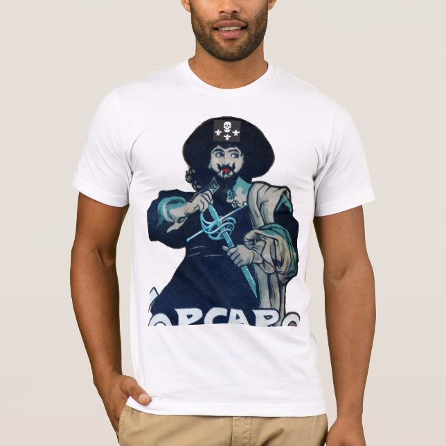 BLACK CORSAIR SKULL & FLEUR DE LIS T-SHIRT (Framsida)