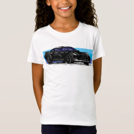 Black Corvette C7 med Blue Rand T Shirt