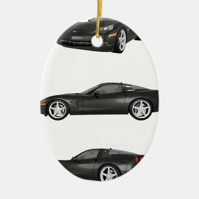 Black Corvette Julgransprydnad Keramik (Framsidan)