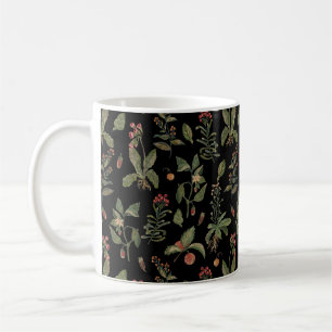 Black Cottagecore Herb Kaffemugg