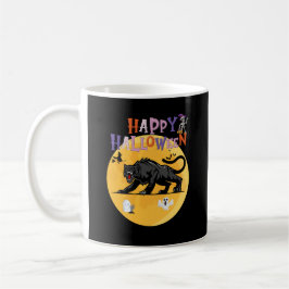 black cougar on halloween night kaffemugg