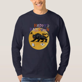 black cougar on halloween night t shirt