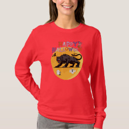 black cougar on halloween night t shirt