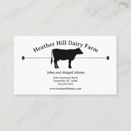 Black Cow Dairy Farm Farmer Ranch Land Visitkort