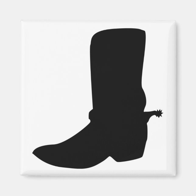 Black Cowboy Boot med Spurs Magnet (Framsidan)