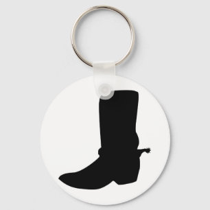 Black Cowboy Boot med Spurs Nyckelring