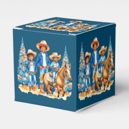Black Cowboy Cowgirl Kids with Horse Merry Christm Presentaskar
