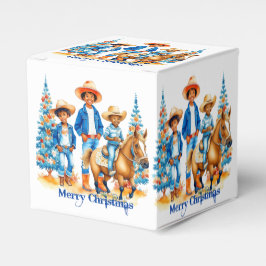 Black Cowboy Cowgirl Kids with Horse Merry Christm Presentaskar