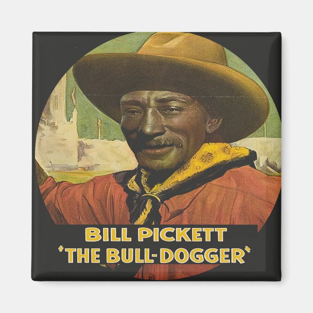 Black Cowboy Steer Dogger Magnet (Framsidan)