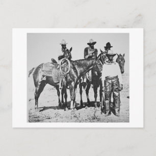 Black Cowboys i Bonham, Texas, c.1890 (b/w-bild) Vykort