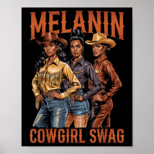 Black Cowgirl Vibes Melanin Black History Texas Vi Poster