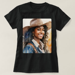 Black Cowgirl Western African American T Shirt