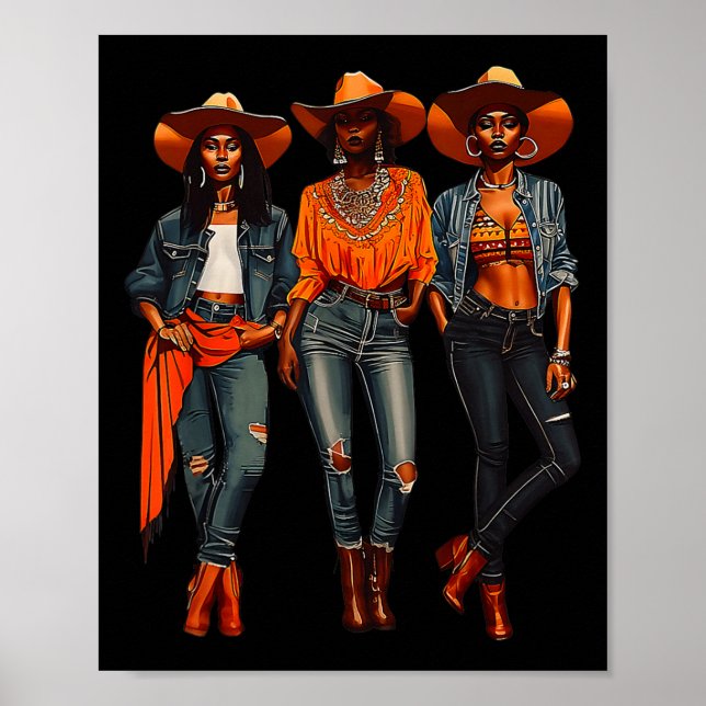 Black Cowgirl Western Rodeo Melanin Black History Poster (Framsidan)