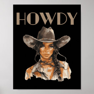 Black Cowgirl Western Rodeo Melanin Junelfte Tex Poster
