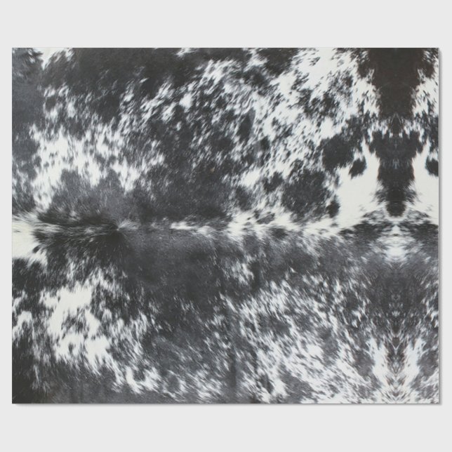 Black Cowhide Print Rustic Farmhouse jul Presentpapper (Platt)