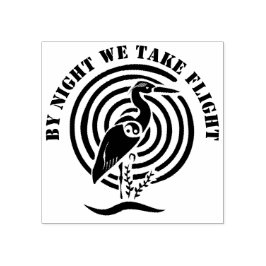 Black Crane som står i Vatten Silhouette Stämpel