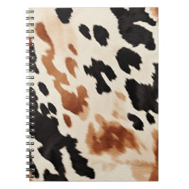 Black Cream Brown Cowhide Anteckningsbok