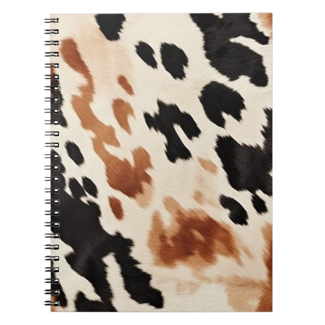 Black Cream Brown Cowhide Anteckningsbok (Framsidan)