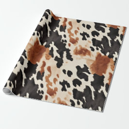 Black Cream Brown Cowhide Bröllop Presentpapper