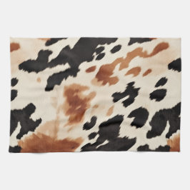 Black Cream Brown Cowhide Kökshandduk