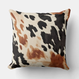 Black Cream Brown Cowhide Kudde