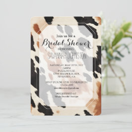 Black Cream Brown Cowhide Möhippa Inbjudningar