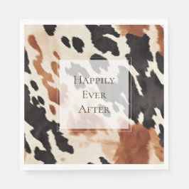 Black Cream Brown Cowhide Pappersservett