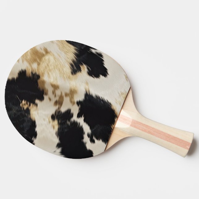 Black Cream Guld Western Cowhide Pingisracket (Sidan)