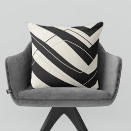 Black Cream Modern Simple Square Kudde